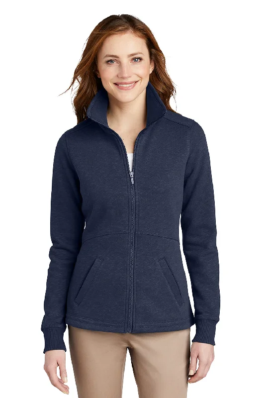 Port Authority Womens Full Zip Fleece Jacket - Navy Blue