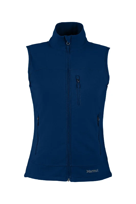 Marmot Womens Tempo Water Resistant Full Zip Vest - Arctic Navy Blue - Closeout