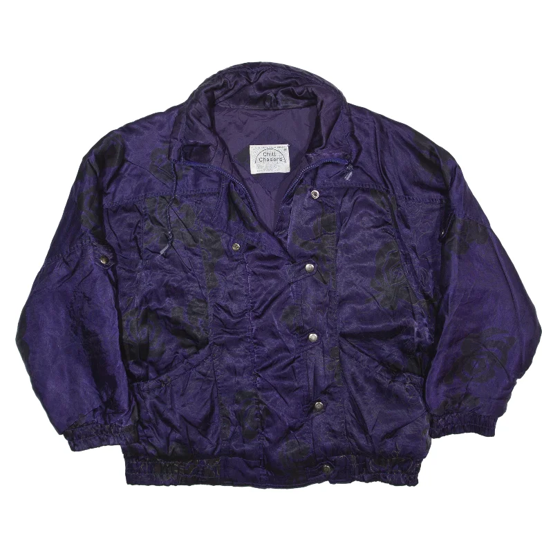 CHILL CHASERS Jacket Purple Nylon 90s Floral Womens M