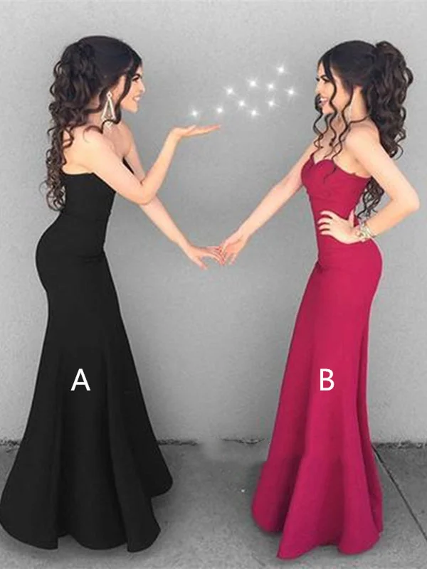 Sweetheart Neck Mermaid Prom Dress, Black Formal Dress, Mermaid Black Evening Dress